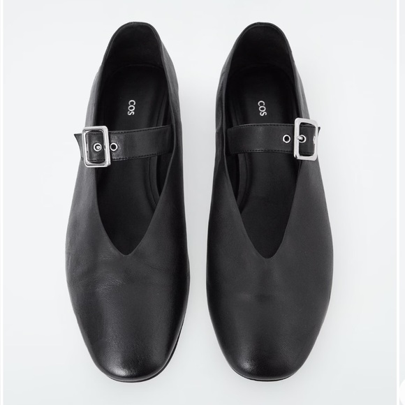 COS Shoes - COS Buckle Ballet Flats Black Leather Mary Jane Shoes Size 38 7/7.5
